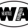 5in x 3in Oval WA Seattle Washington Sticker