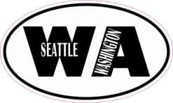 5in x 3in Oval WA Seattle Washington Sticker