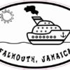 Cruise Ship Oval Falmouth Sticker