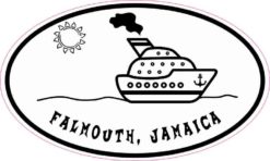 Cruise Ship Oval Falmouth Sticker