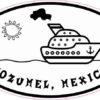 Cruise Ship Oval Cozumel Sticker