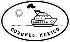 Cruise Ship Oval Cozumel Sticker
