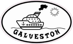 Cruise Ship Oval Galveston Sticker
