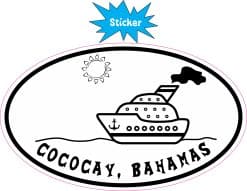 Alternative view of 5in x 3in Cruise Ship Oval Cococay Sticker