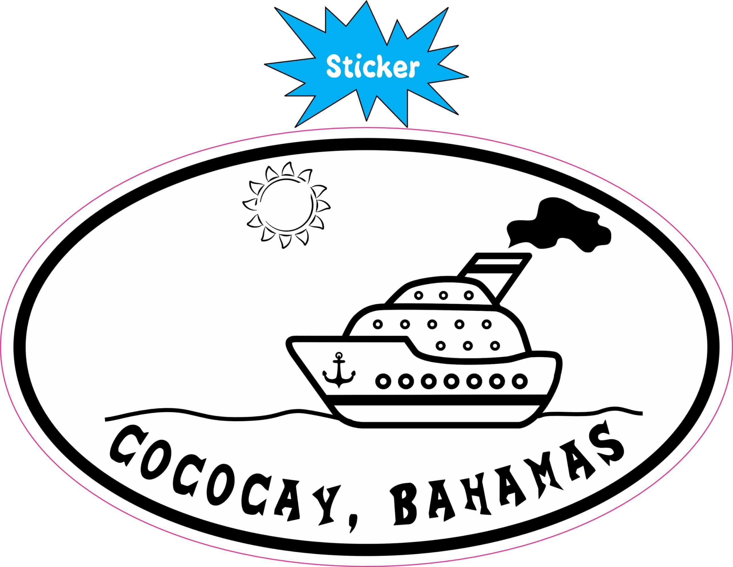 5in x 3in Cruise Ship Oval Cococay Sticker - Image 2