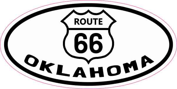 Oval Route 66 Oklahoma Sticker