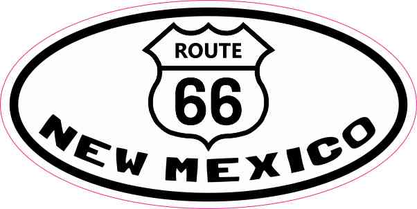 Oval Route 66 New Mexico Sticker