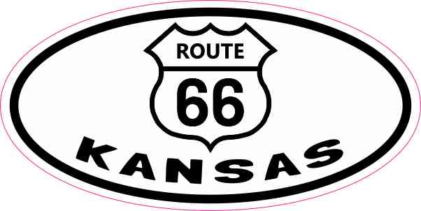 Oval Route 66 Kansas Sticker