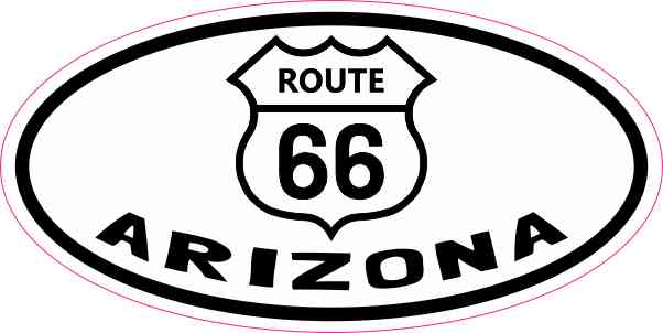 4in x 2in Oval Route 66 Arizona Sticker