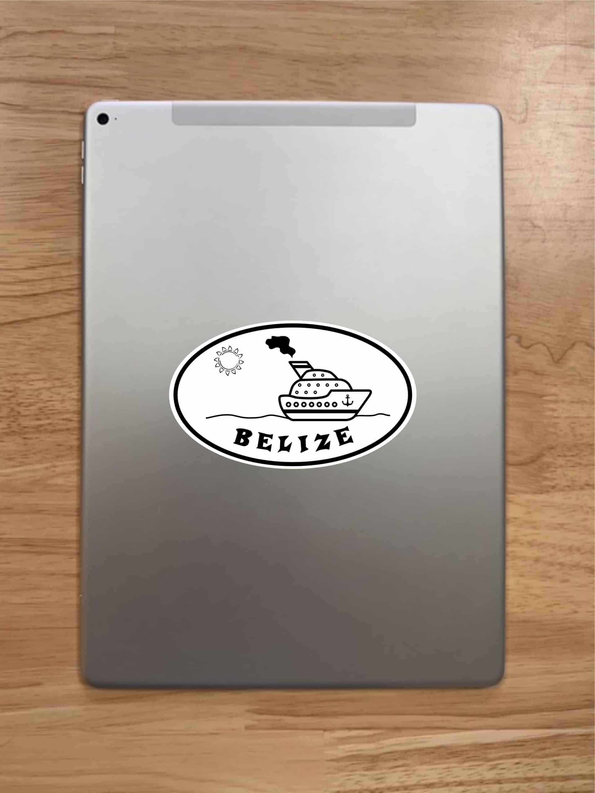 5in x 3in Cruise Ship Oval Belize Sticker - Image 6