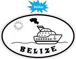 Alternative view of 5in x 3in Cruise Ship Oval Belize Sticker