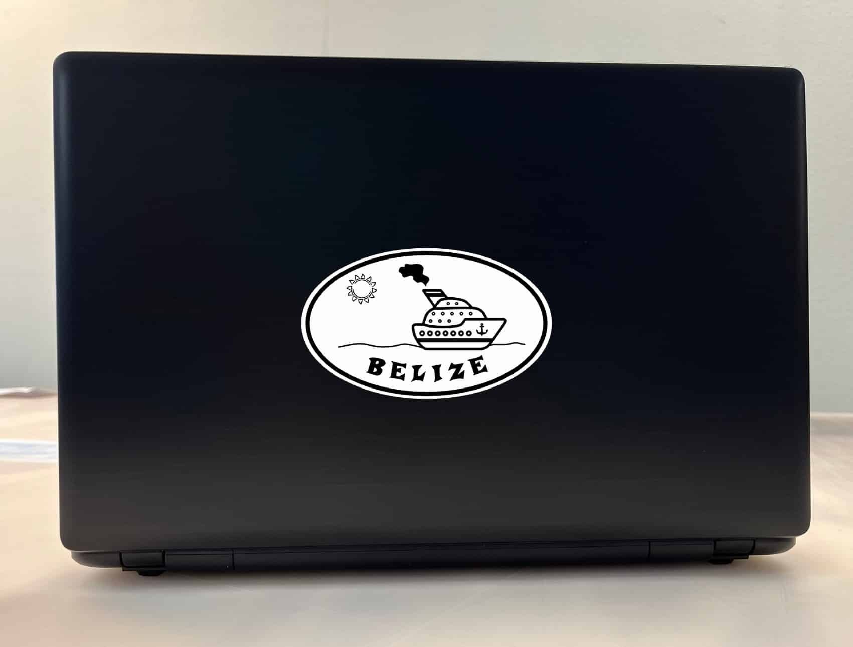 5in x 3in Cruise Ship Oval Belize Sticker - Image 3