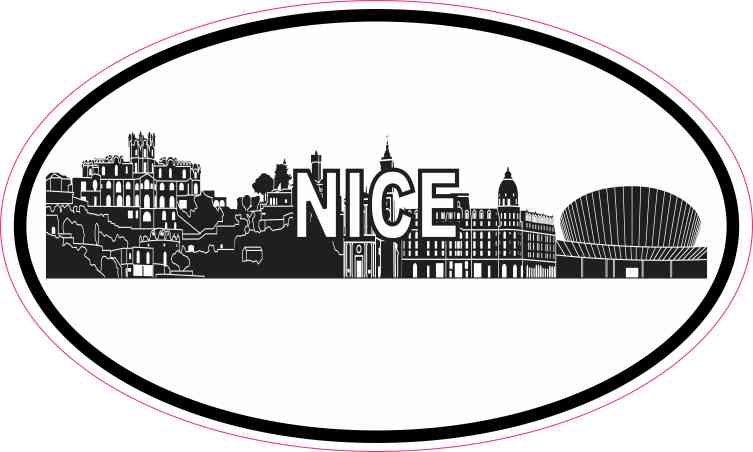 Oval Nice Skyline Sticker