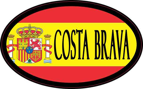 Oval Spanish Flag Costa Brava Sticker