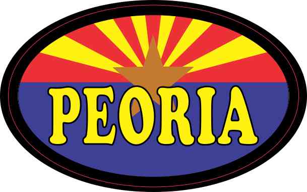 Oval Arizonan Flag Peoria Sticker