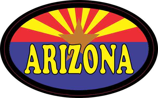 Flag Oval Arizona Sticker