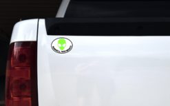 Alternative view of 4in x 3in Green Alien Oval Roswell Sticker