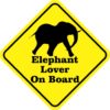 Silhouette Elephant Lover On Board Magnet