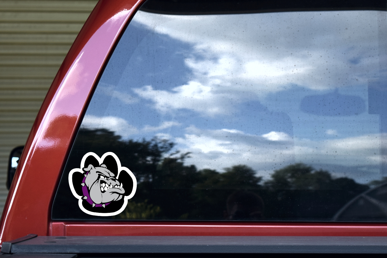 Purple Bulldog Paw Sticker