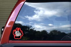 Red and Black Bulldog Paw Sticker