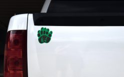 Green and Black Bear Paw Sticker