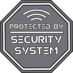Gray Protected By Security System Sticker