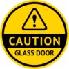 Caution Glass Door Sticker