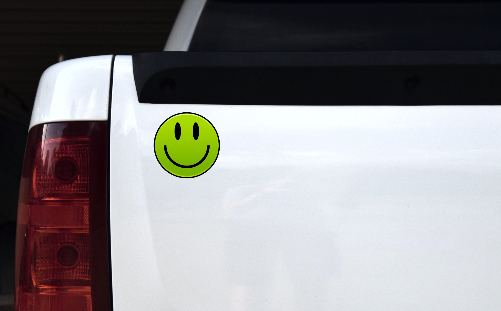 4in X 4in Green Happy Face Sticker - Image 2