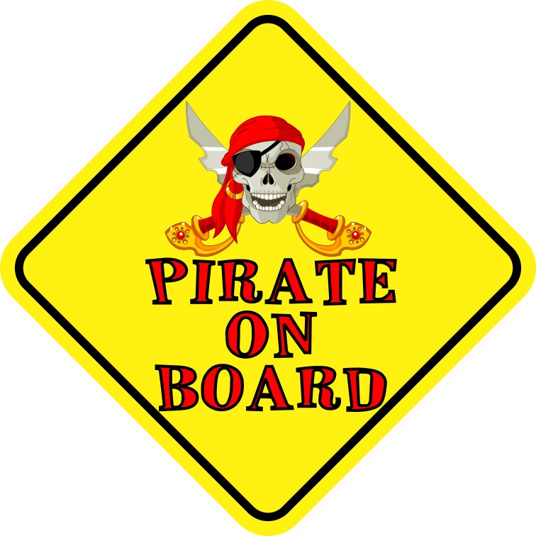 Pirate On Board Sticker
