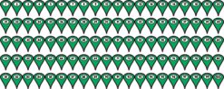 1-100 Green Map Pointer Stickers