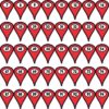 1-100 Red Map Pointer Stickers