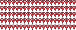 1-100 Red Map Pointer Stickers