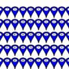 1-100 Blue Map Pointer Stickers