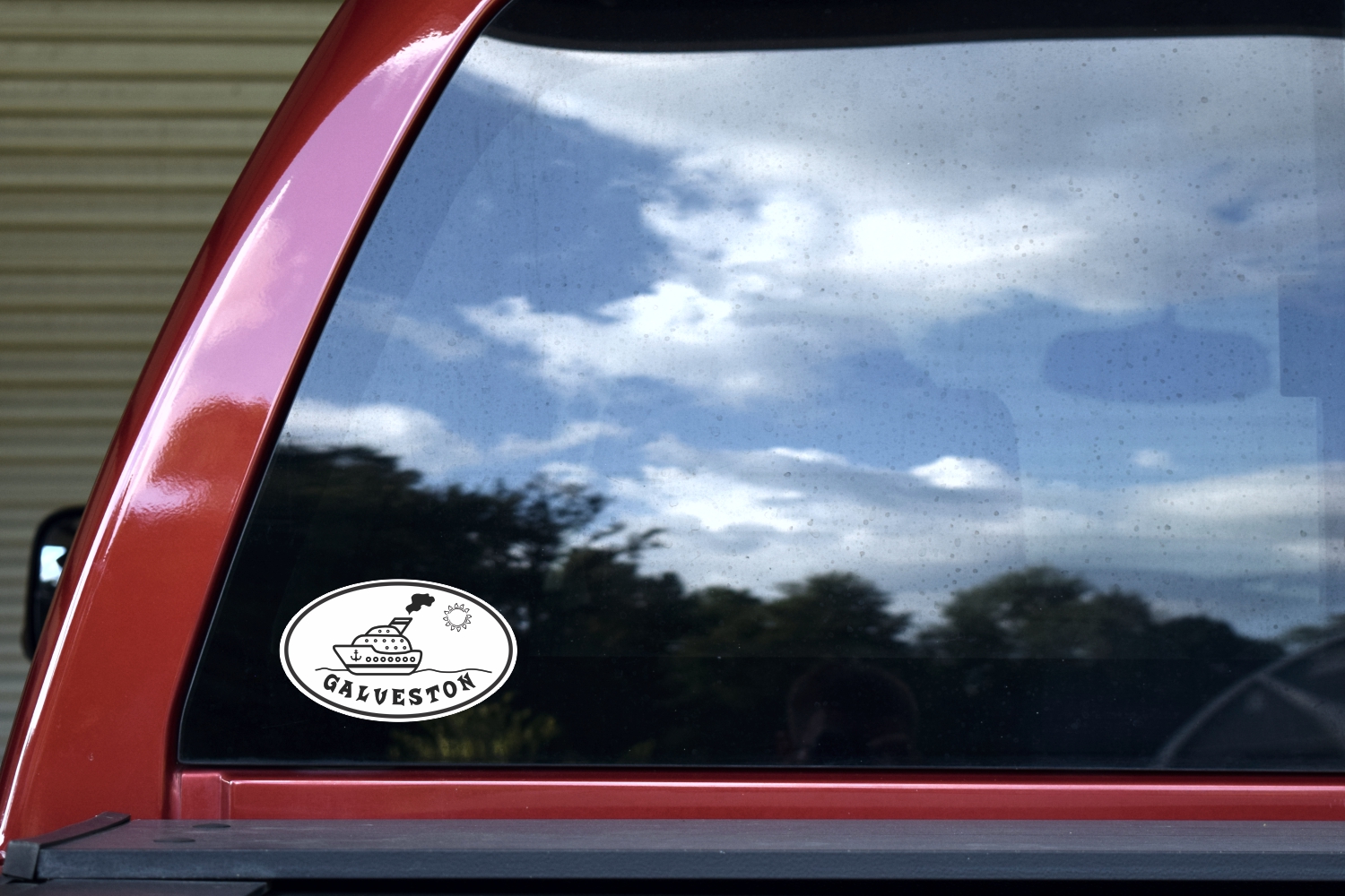 5in x 3in Cruise Ship Oval Galveston Sticker - Image 3