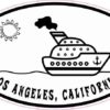 Cruise Ship Oval Los Angeles Sticker