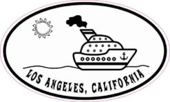 Cruise Ship Oval Los Angeles Sticker