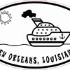 Cruise Ship Oval New Orleans Sticker