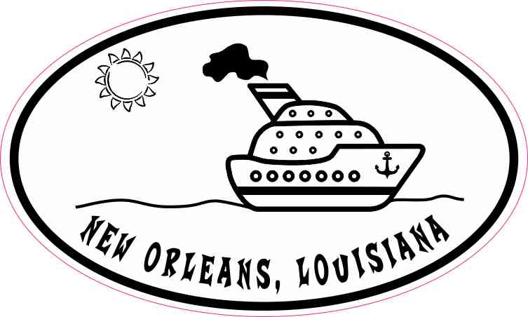 Cruise Ship Oval New Orleans Sticker