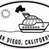 Cruise Ship Oval San Diego Sticker