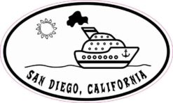 Cruise Ship Oval San Diego Sticker