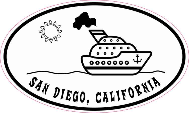 Cruise Ship Oval San Diego Sticker