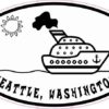 Cruise Ship Oval Seattle Sticker