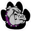 Purple Bulldog Paw Sticker