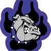 Blue and Black Bulldog Paw Sticker