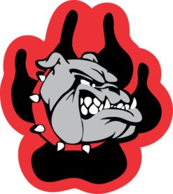 Red and Black Bulldog Paw Sticker