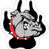Red and White Bulldog Paw Sticker