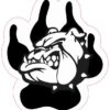 Black and White Bulldog Paw Sticker