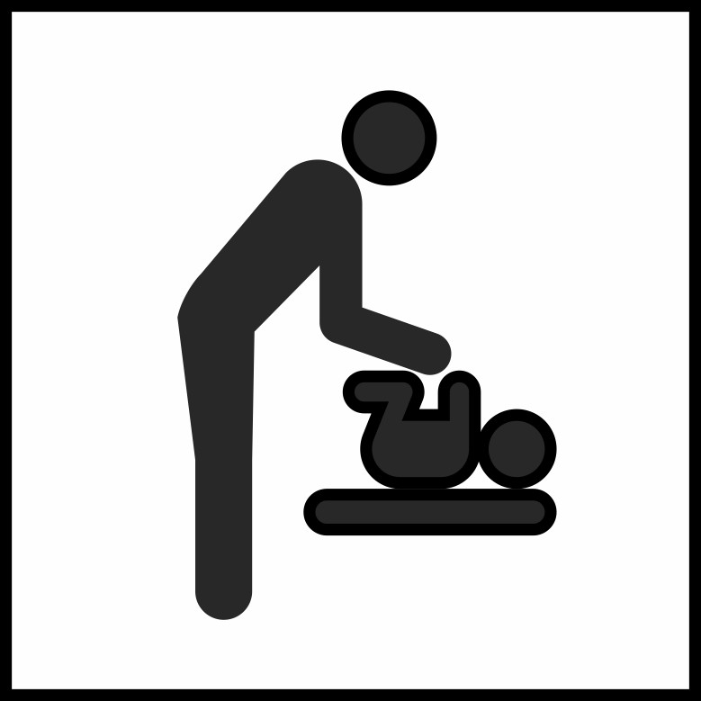 Men's Restroom Diaper Changing Station Sticker