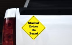 Alternative view of 10in x 10in Student Driver On Board Magnet