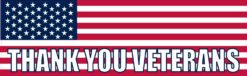American Flag Thank You Veterans Bumper Sticker